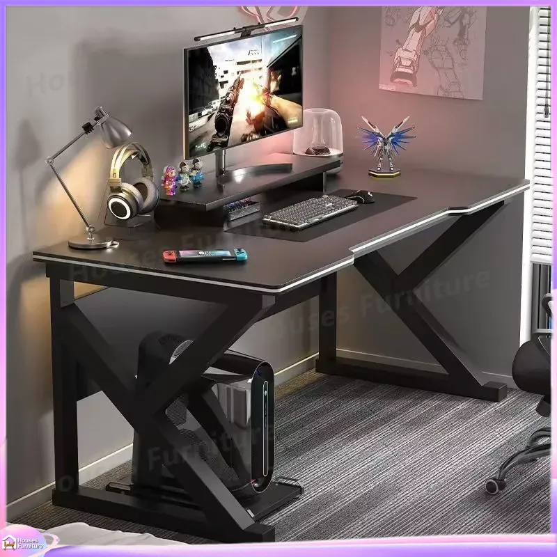 Desk Setup Gaming Pc - طاولة ألعاب معدنية سوداء من MDF