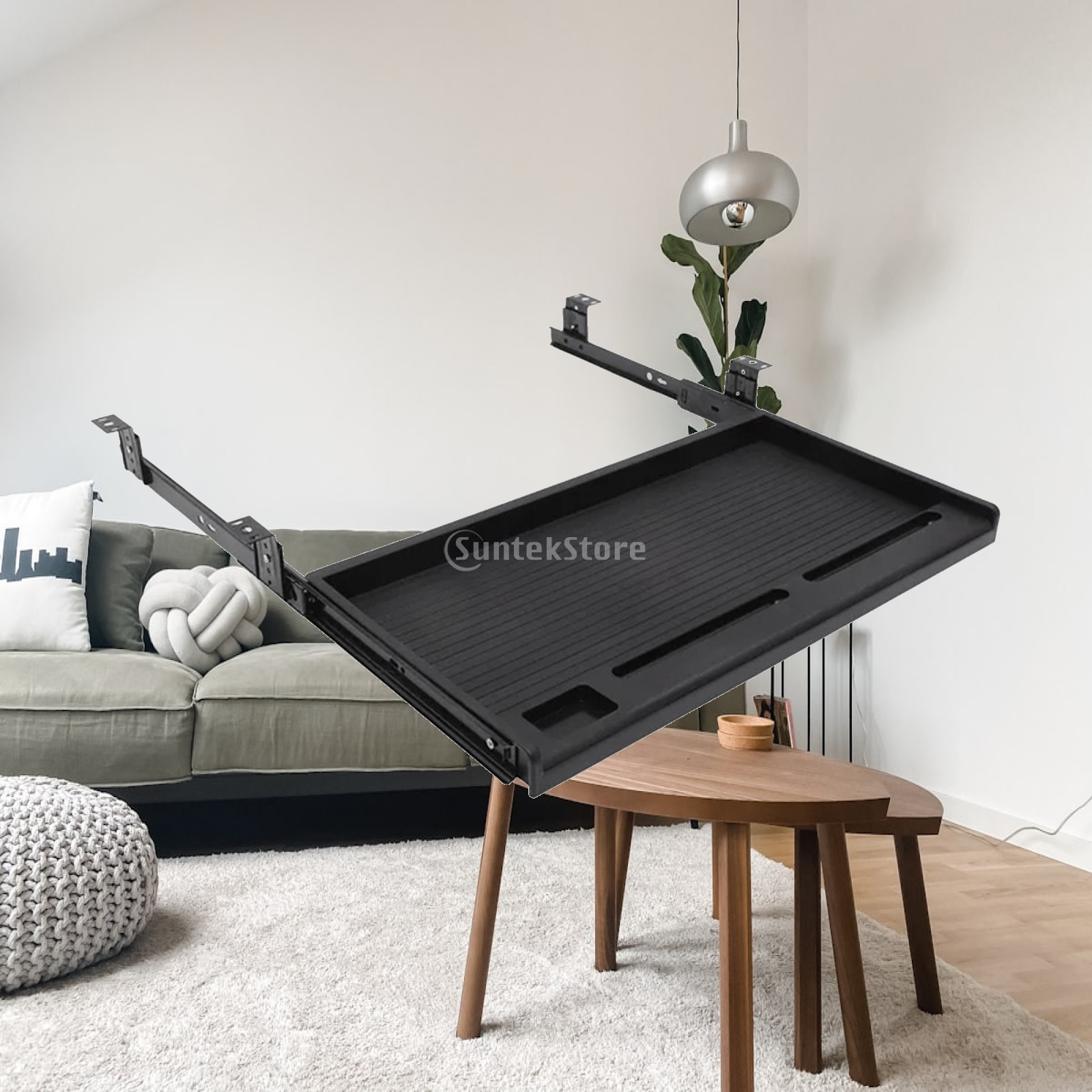 Desk Setup With Keyboard Tray - درج لوحة مفاتيح قابل للسحب تحت