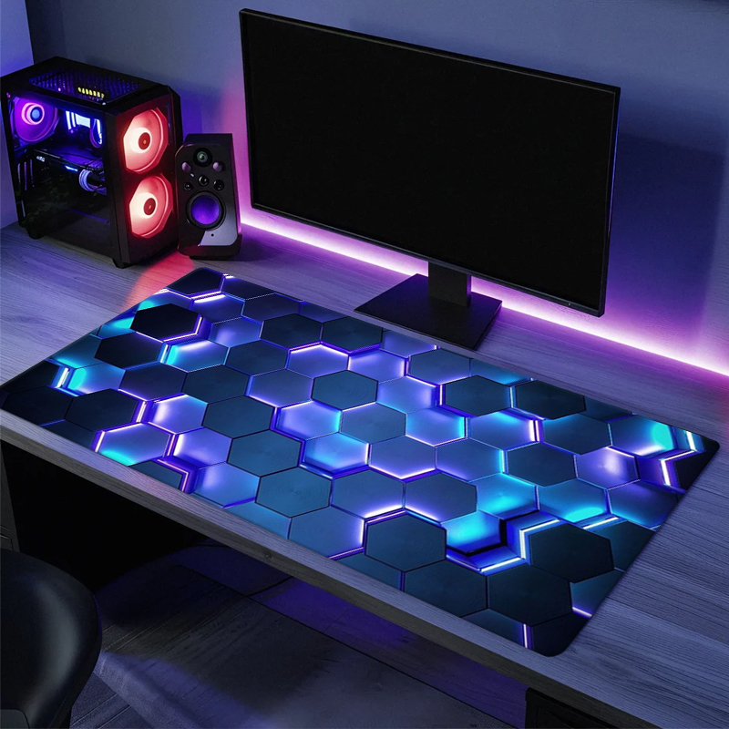 Desk Setup Red - لوحة ماوس كبيرة للألعاب بتصميم متدرج