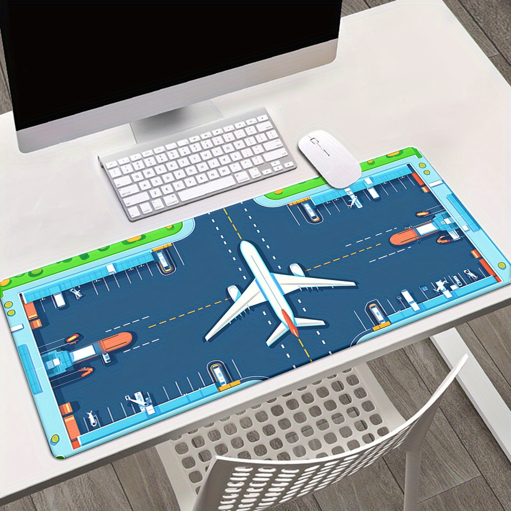 Desk Setup Gaming Pc - سجادة ماوس كبيرة بتصميم مدرج طائرة،