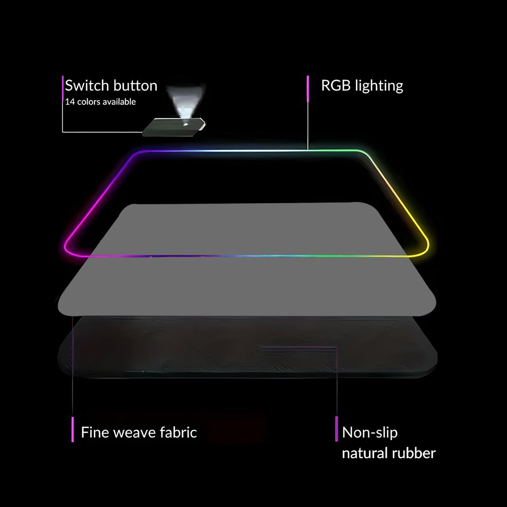 Desk Setup With Keyboard Tray - لوحة ماوس ألعاب RGB عالية الدقة