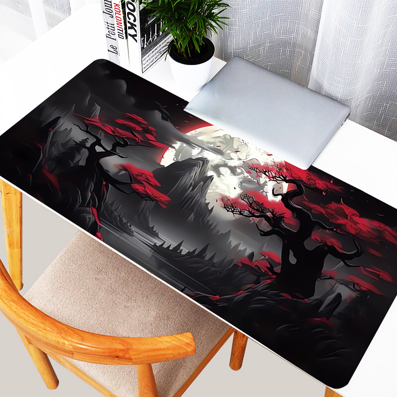 Desk Setup Red - لوحة الماوس ملحقات الألعاب الكمبيوتر المحمول