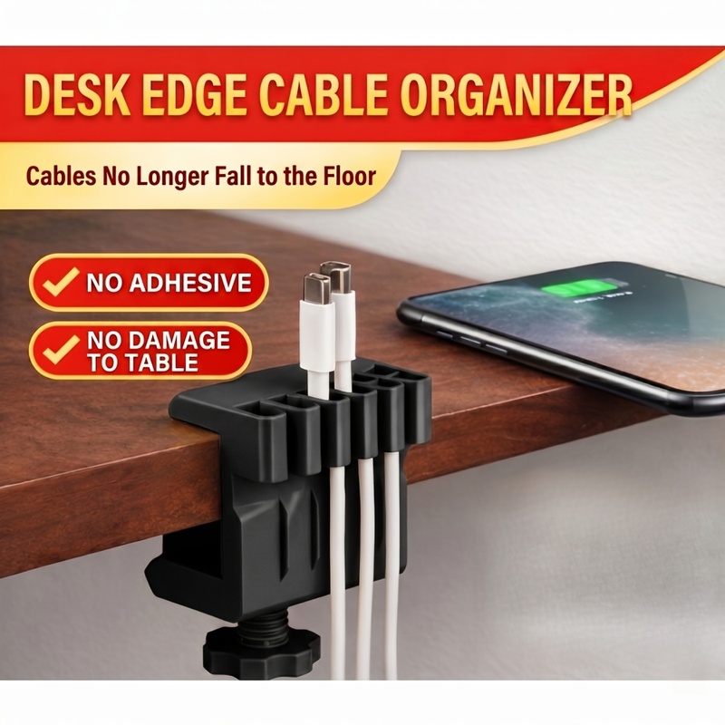 Desk Setup Equipment - 3 مشابك لإدارة الكابلات على سطح