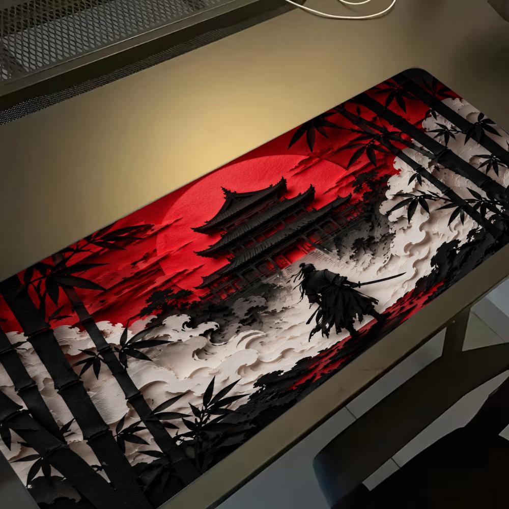 Desk Setup Red - وسادات ماوس ساموراي ريد مون، إكسسوارات