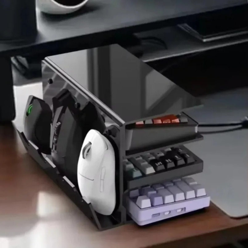 Desk Setup Pegboard - حامل لوحة مفاتيح ثلاثي الطبقات من