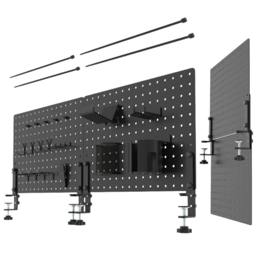 Desk Setup Pegboard - لوح تنظيم مكتبي معدني أسود 32