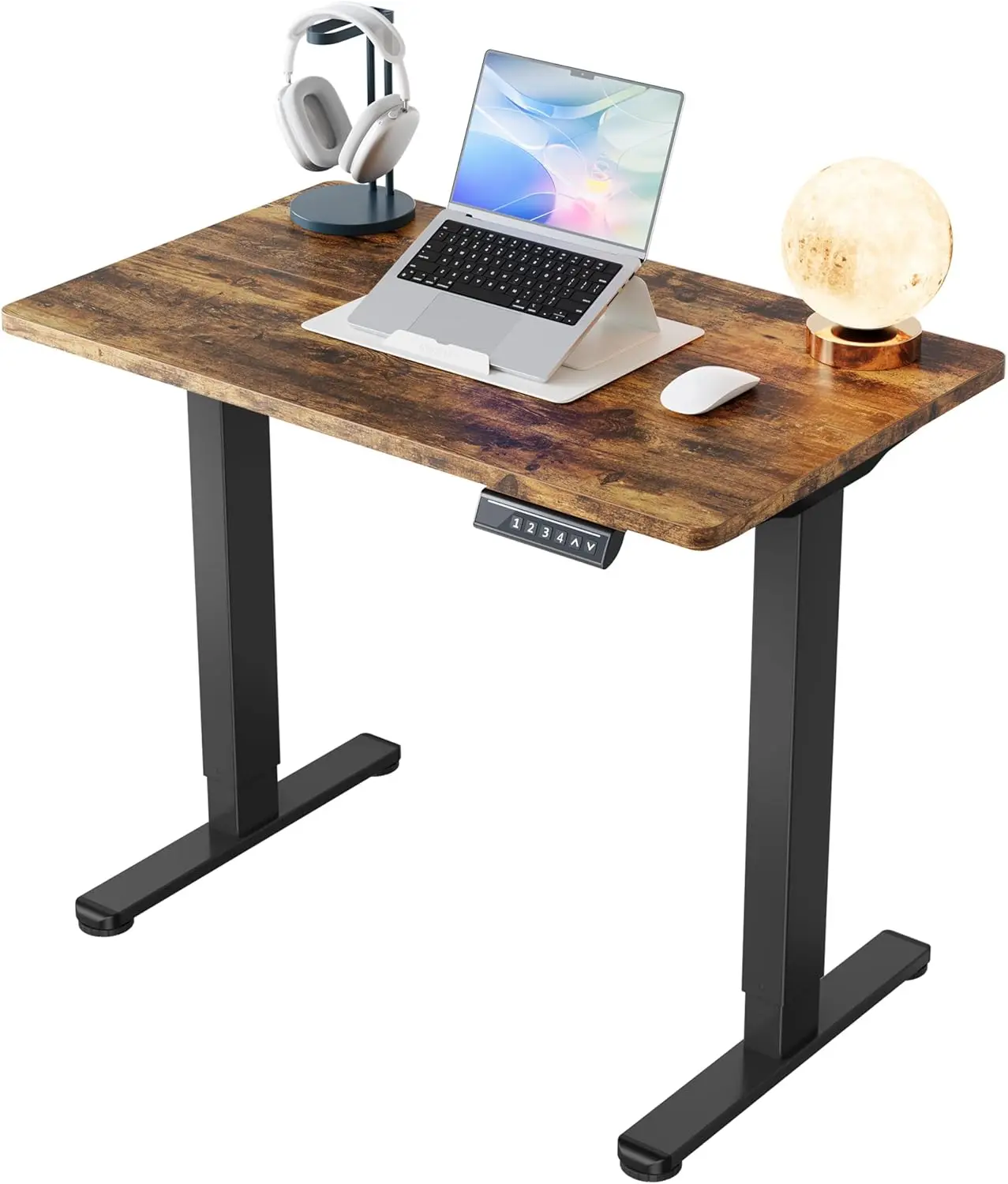 Desk Setup With Keyboard Tray - منصة لوحة مفاتيح خشبية تحت المكتب