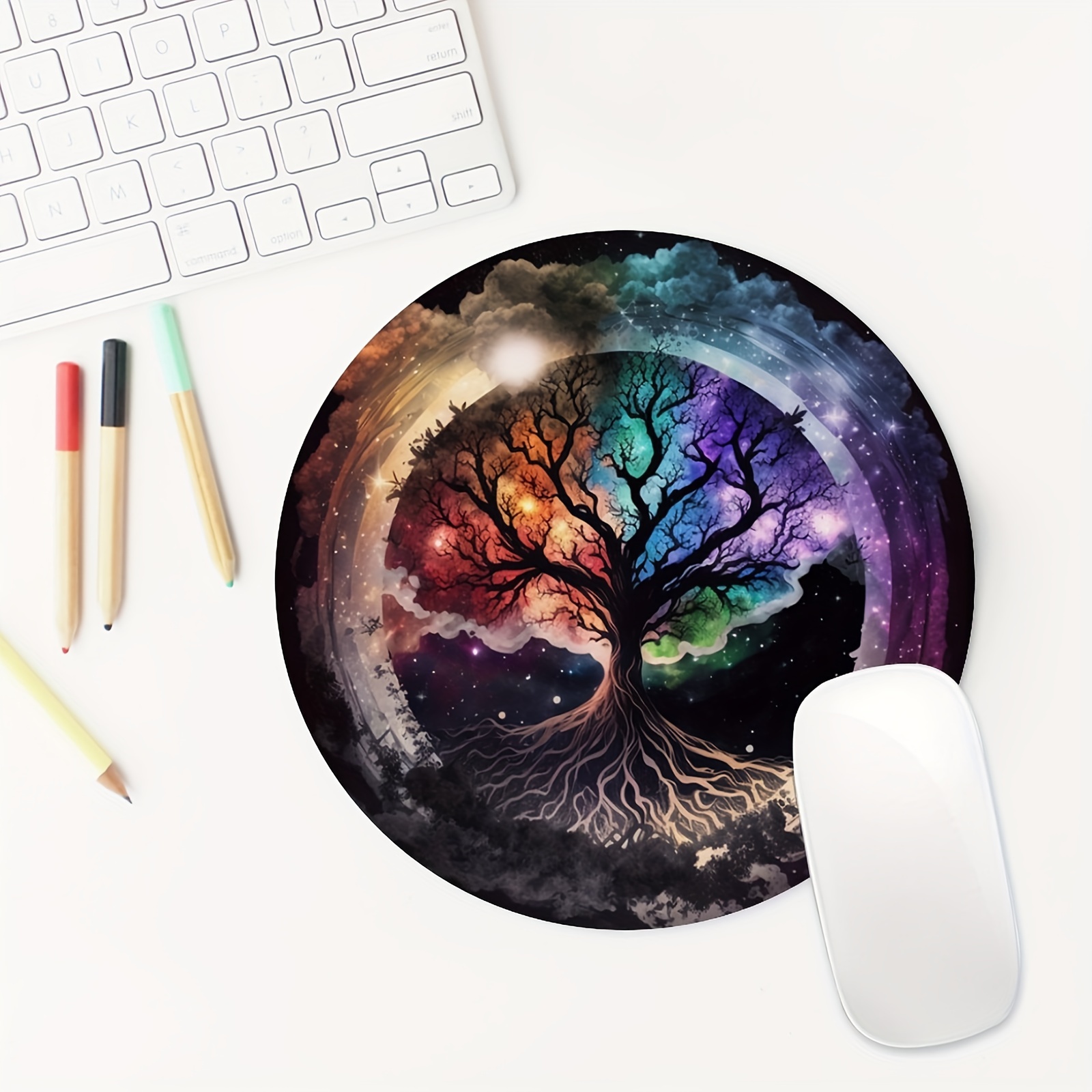 Desk Setup Small - لوحة ماوس مستديرة من Life Tree،