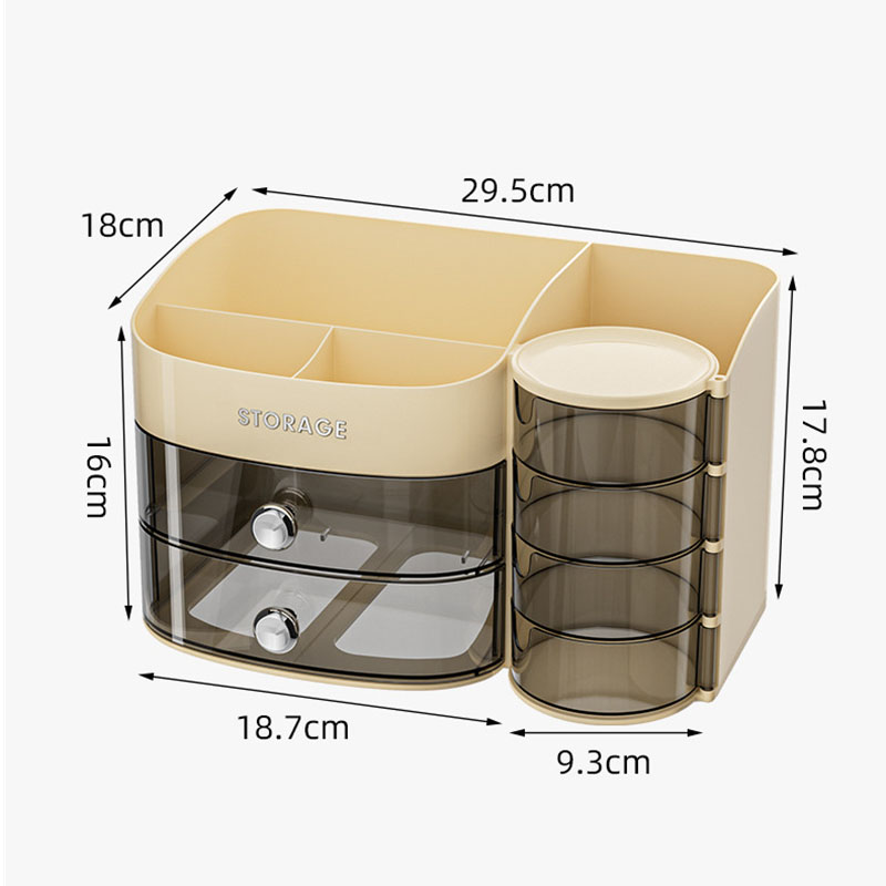 منظم فرش المكياج يدور 360 درجة - مراجعة Desk Drawer Unit وسعره