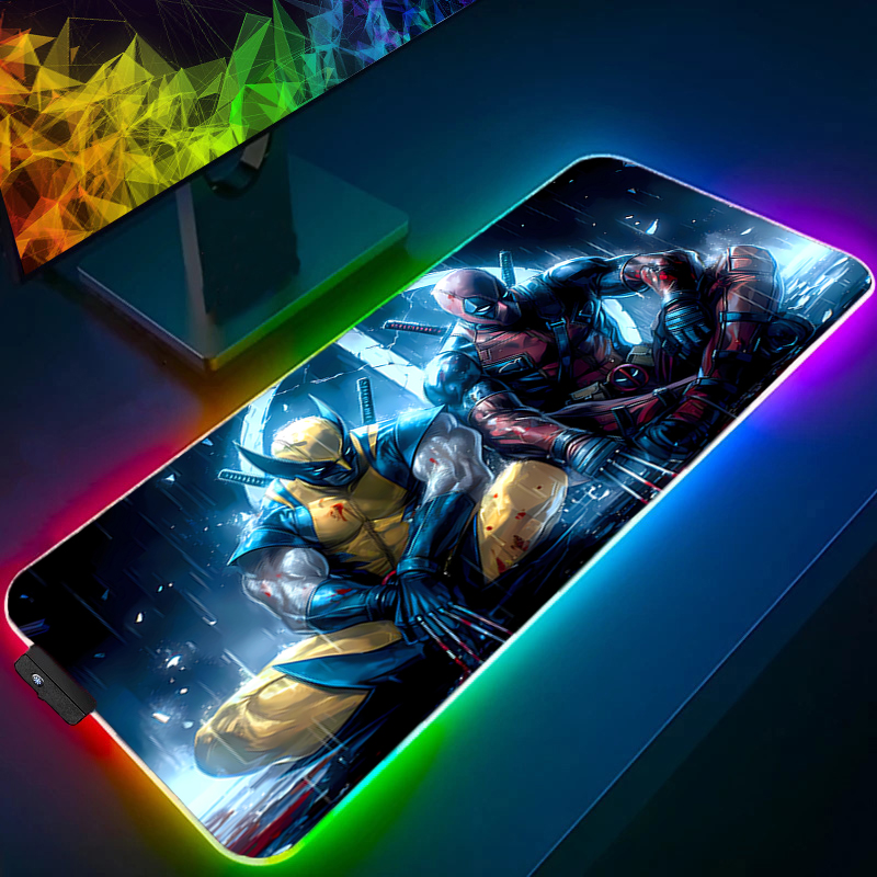 لوحة ماوس LED للألعاب بإضاءة خ - مراجعة Desk Setup Accessories وسعره