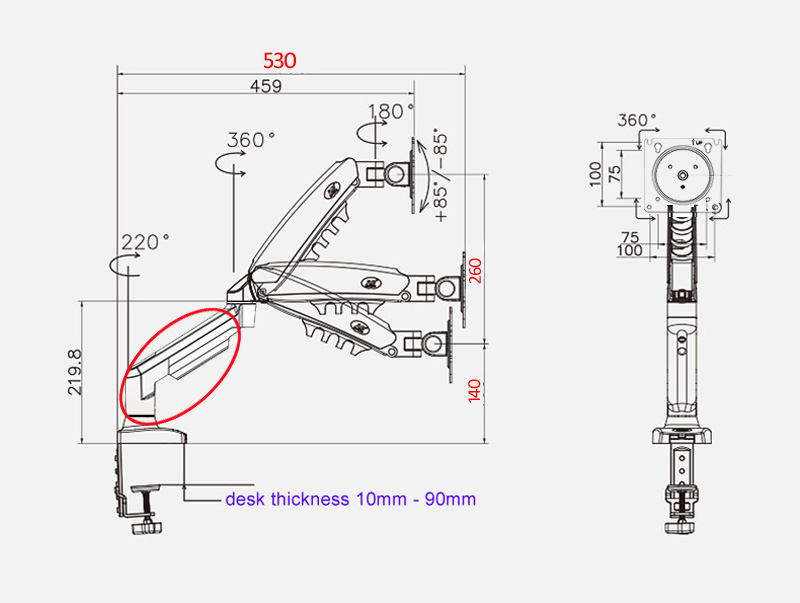 حامل شاشة كمبيوتر مكتبي جديد N - مراجعة Desk Setup Monitor Arm وسعره