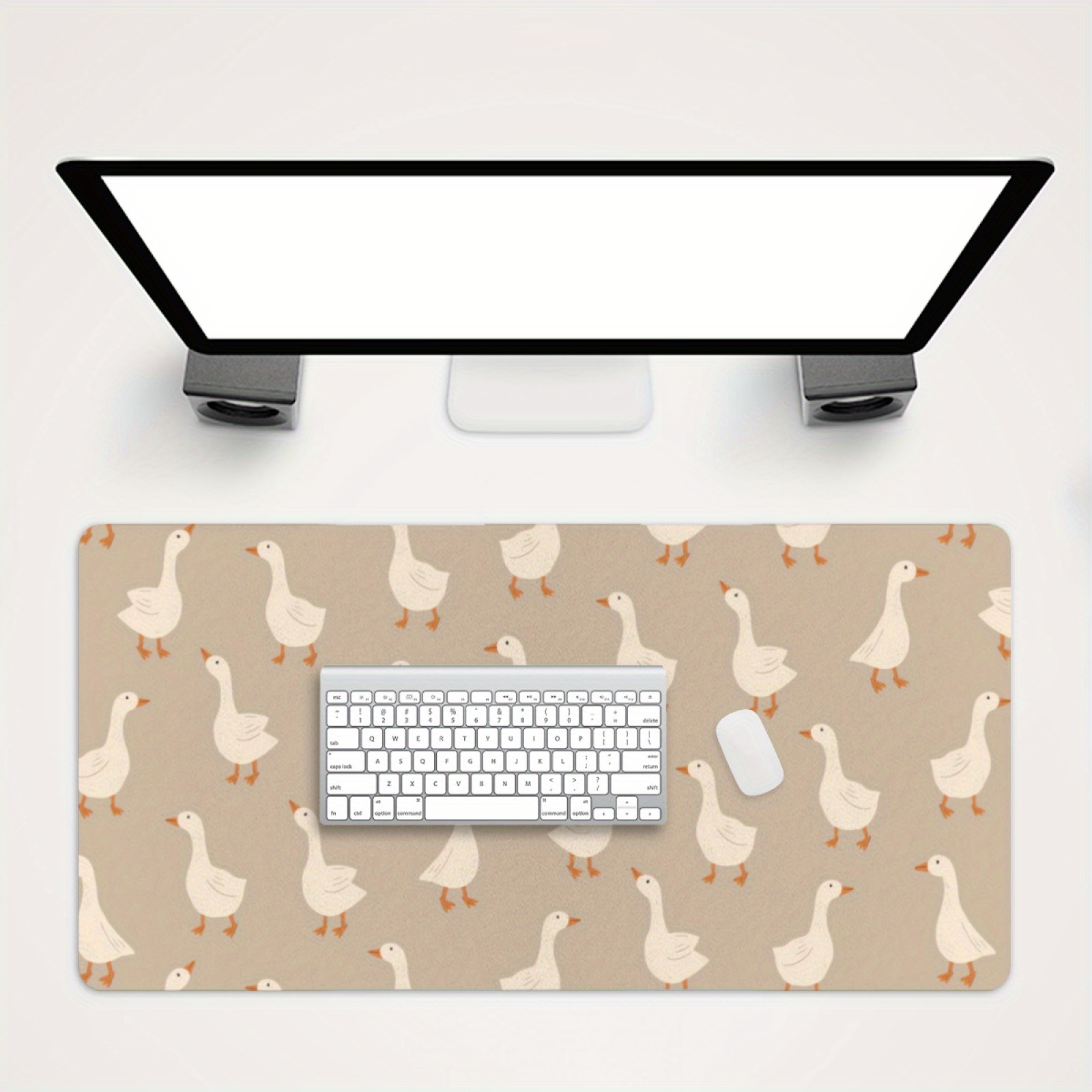 سجادة مكتب بنمط جنود الإوز، قا - مراجعة Desk Setup Beige وسعره