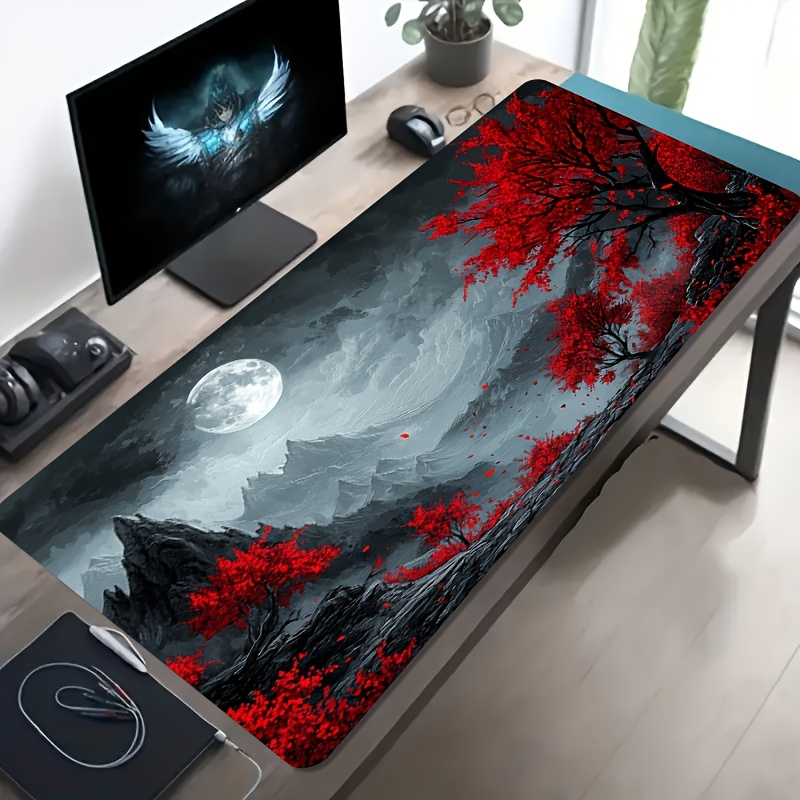 لوحة ماوس ألعاب كبيرة بتصميم ش - مراجعة Desk Setup Red وسعره
