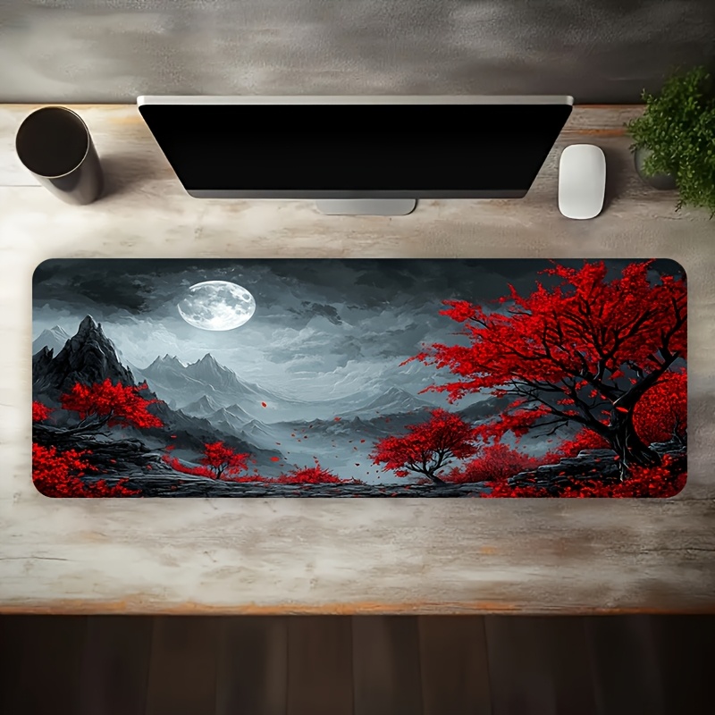 لوحة ماوس ألعاب كبيرة بتصميم ش - مراجعة Desk Setup Red وسعره