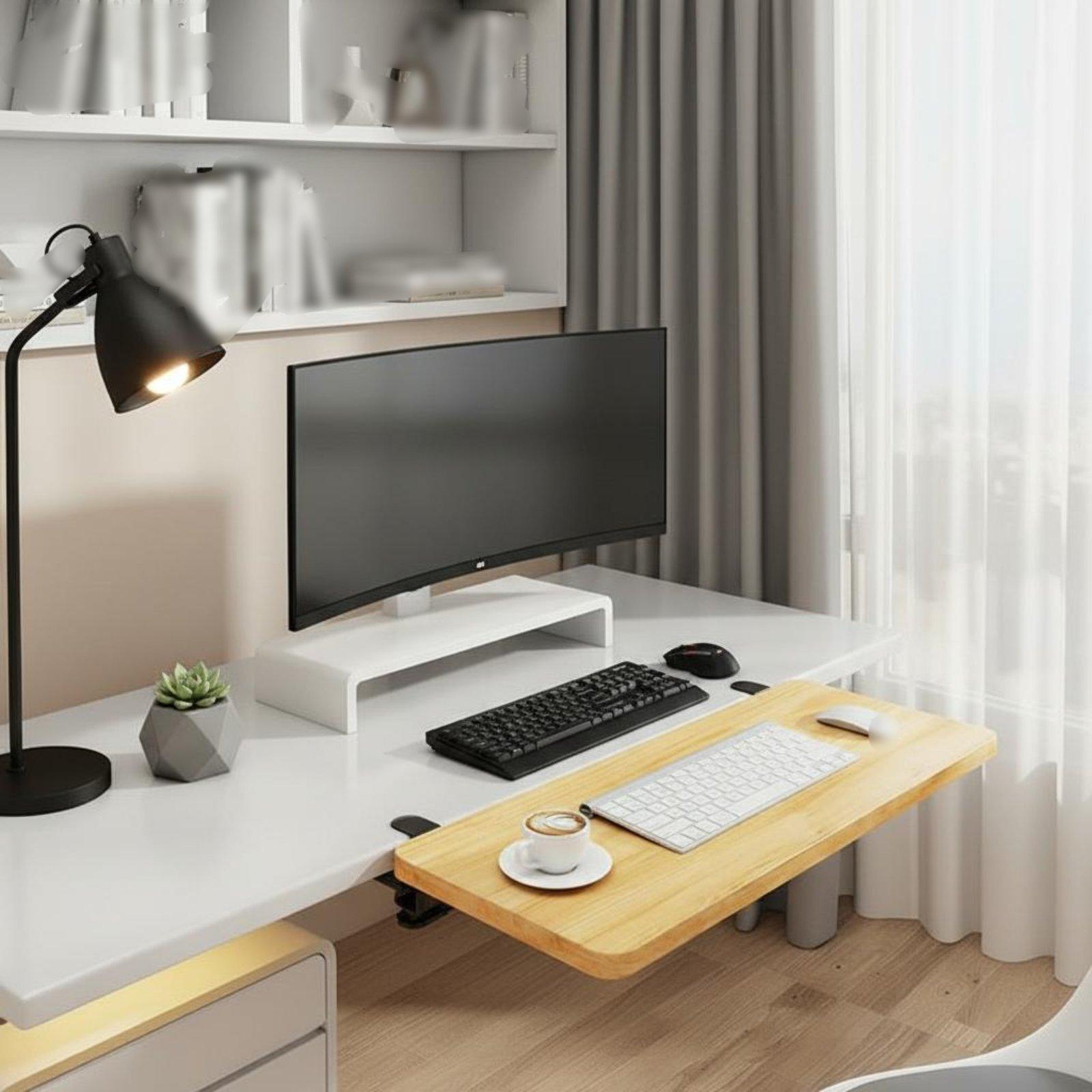 رف مكتب قابل للطي، طاولة تمديد - مراجعة Ergonomic Desk Setup Keyboard وسعره