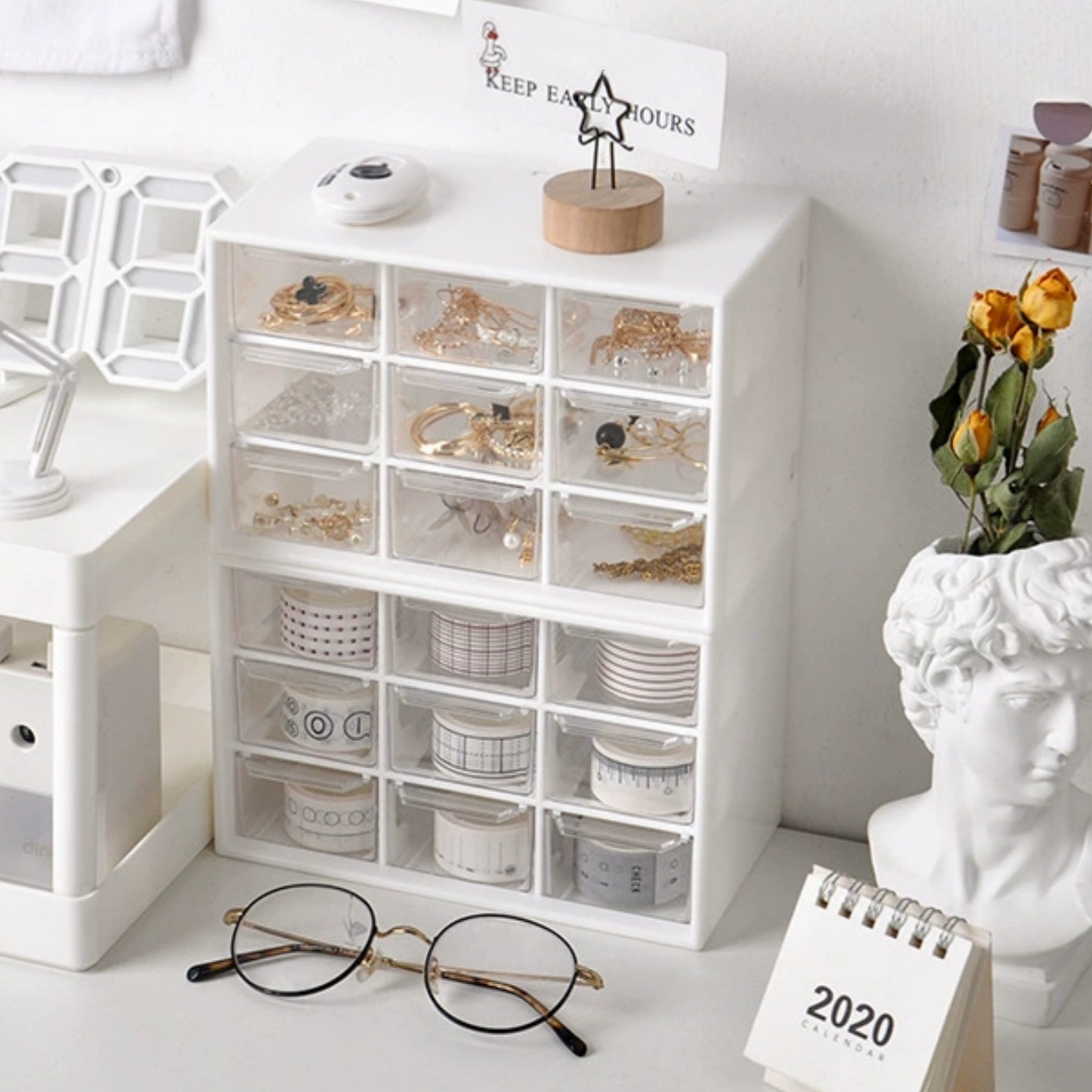 صندوق تخزين مواد الخرزة. صندوق - مراجعة Desk Drawer Unit وسعره
