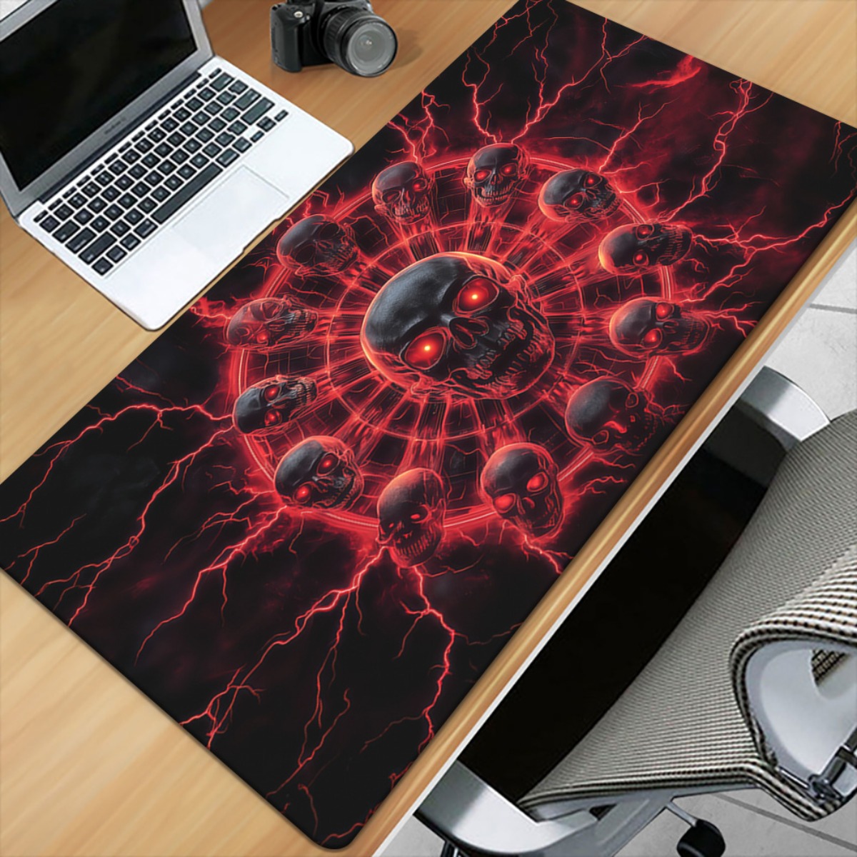 سجادة مكتب للألعاب بتصميم جمجم - مراجعة Desk Setup Red وسعره