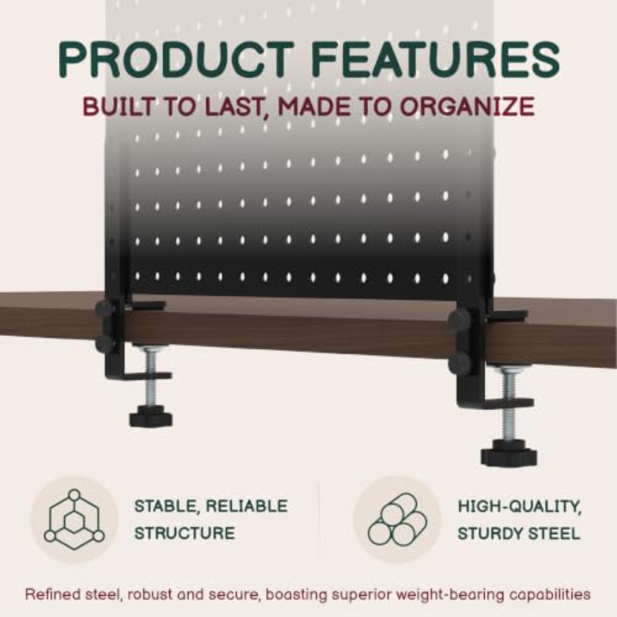 لوح تنظيم مكتبي معدني أسود 32  - مراجعة Desk Setup Pegboard وسعره
