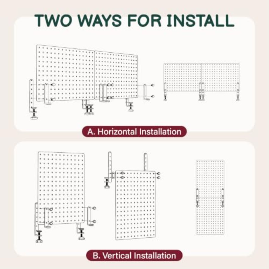 لوح تنظيم مكتبي معدني أسود 32  - مراجعة Desk Setup Pegboard وسعره