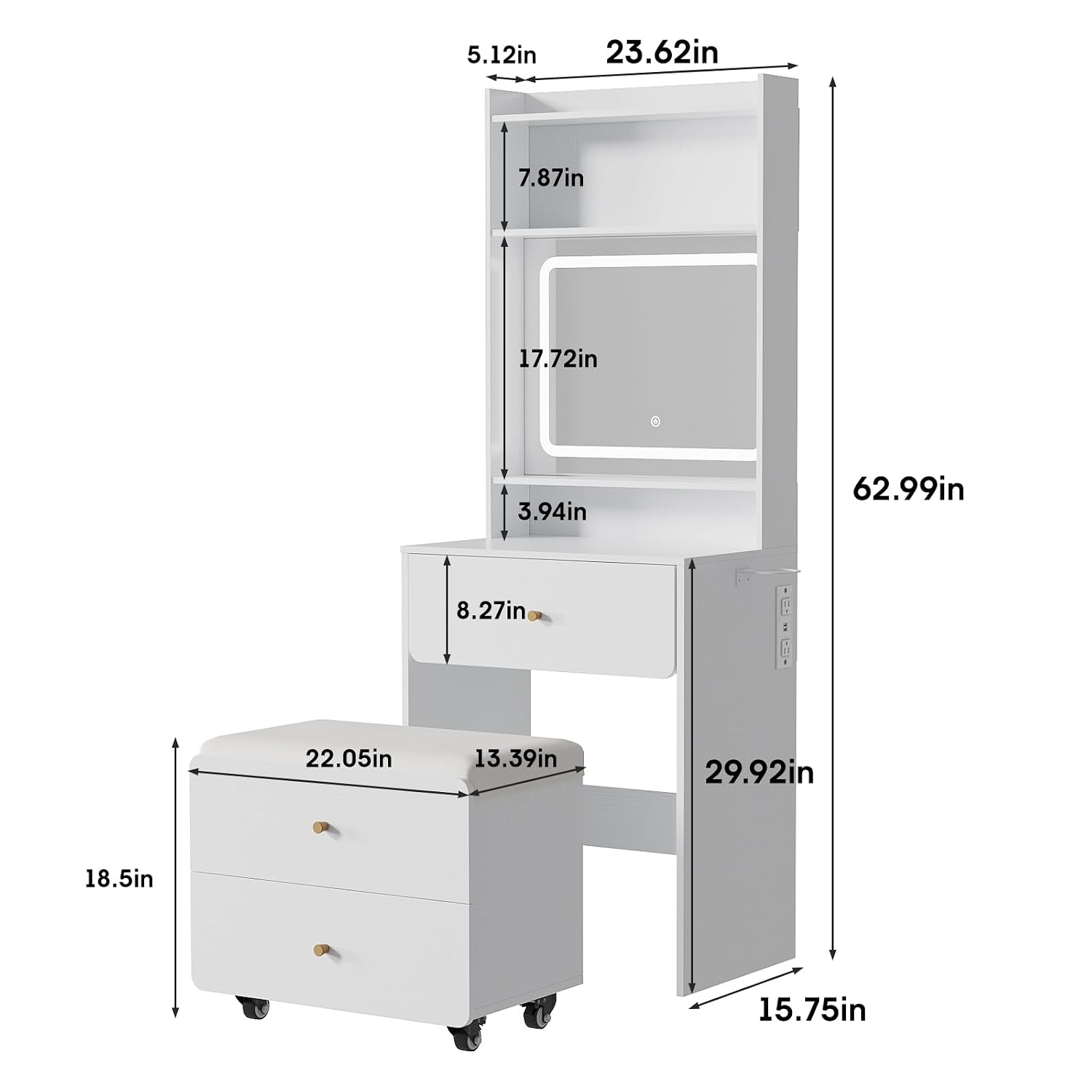 طاولة مكياج مع مرآة وإضاءة، طا - مراجعة Desk Setup In Small Bedroom وسعره