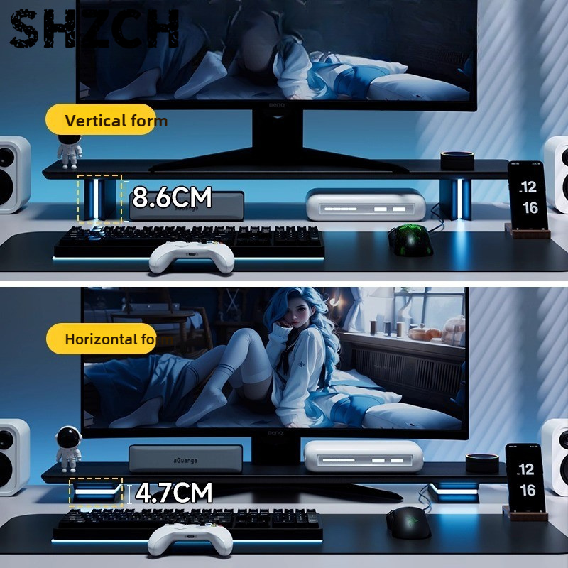 حامل شاشة RGB مريح لرفع شاشة ا - مراجعة Desk Setup With 2 Monitors وسعره