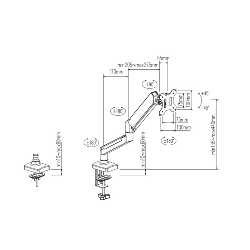 D-MOUNT D80 معدن الألومنيوم 2- - مراجعة Desk Setup Monitor Arm وسعره