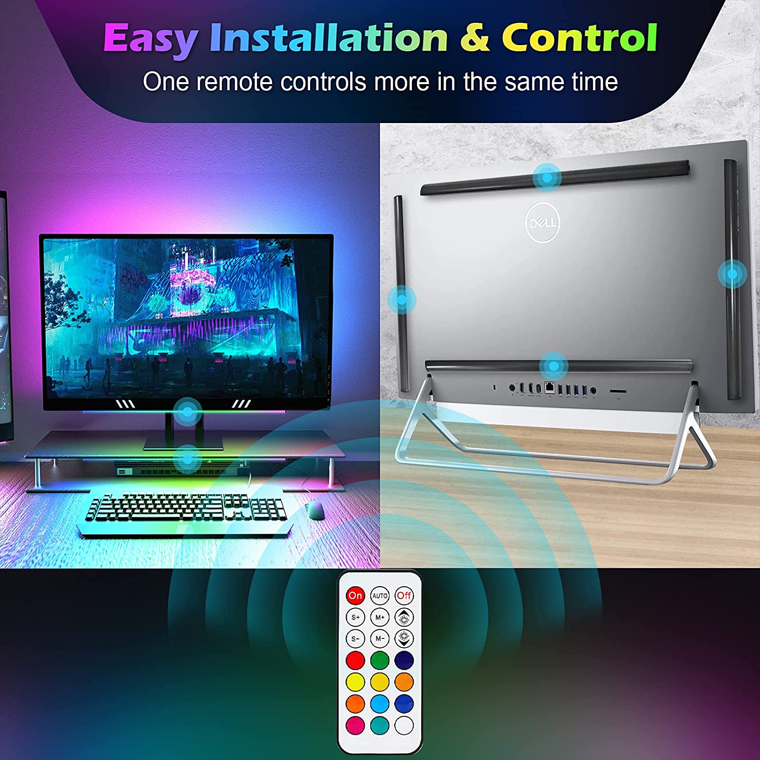 شريط إضاءة تحت الشاشة RGB Drea - مراجعة Desk Setup Gaming Pc وسعره